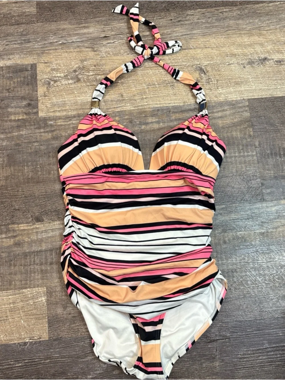Victoria’s Secret swim Striped Halter One-Piece Swimsuit size large - Picture 6 of 11